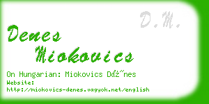 denes miokovics business card